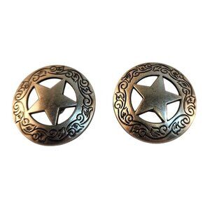 Western Star Conchos Set Silver Tone Screw Back 1 Inch Leather Craft Supply